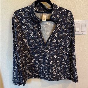 Navy Floral Women's Zip up jacket